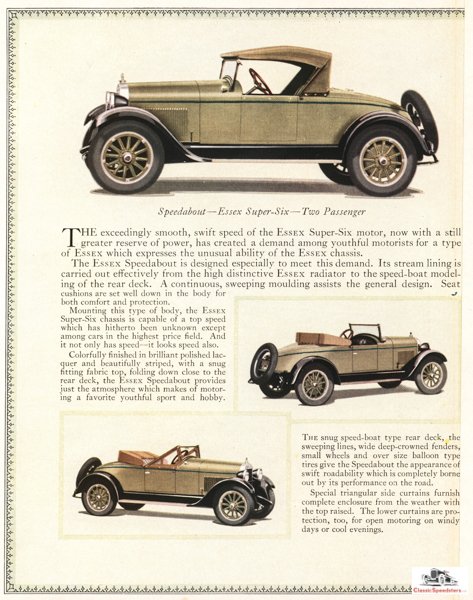 1928 - Essex Super Six 4 Door Sedan Automobile Advertisement