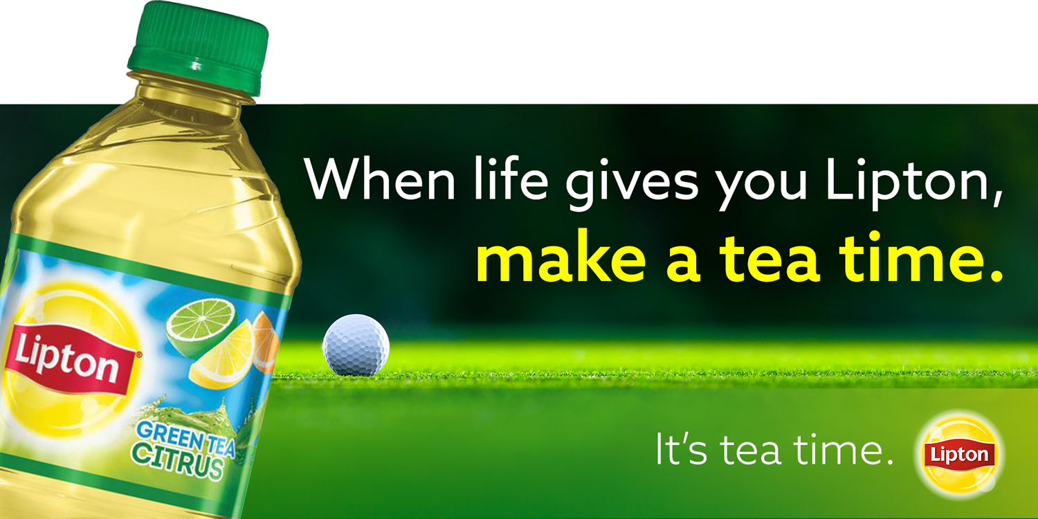 Some puns are almost too perfect. In golf, most courses require a reservation. The specified time at which the round is scheduled to begin is called a “tee time.” Perfect billboard material to place nearby busy golf courses — inviting golfers to make their next tee time a tea time.