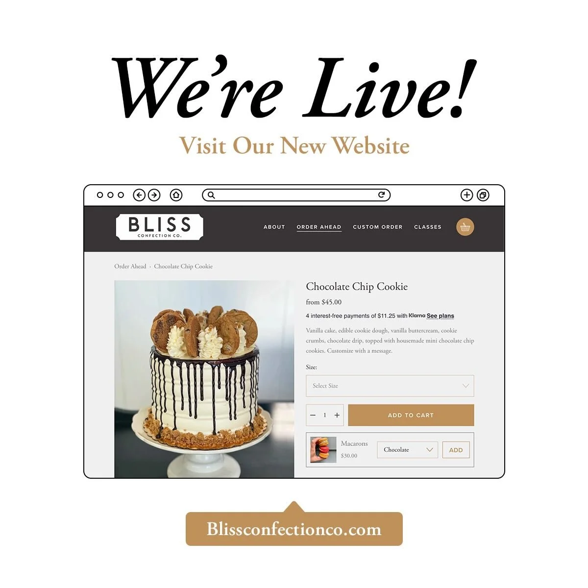 We are so excited to share that our new &amp; improved website is now live!! Now you can order signature cakes, cheesecakes and cookies boxes for the weekend with just a few easy clicks! Thank you to @designanddivine for your expertise &amp; vision!