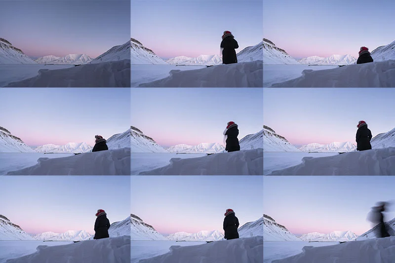 Practicing Standing and Sitting 25 (25 minutes, morning coffee in between civil dawn and dusk). February 13, 2018. Galleri Svalbard.
