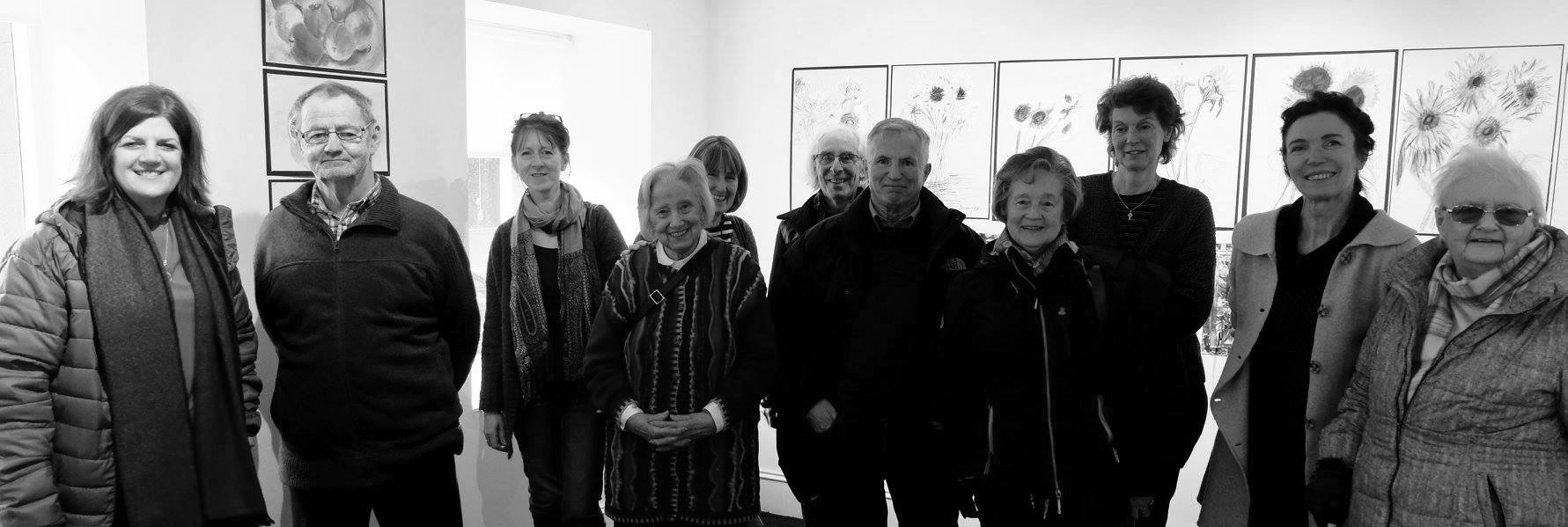 Christine McCallum (far left), artist Lorna Campbell (fifth from left) and Anne-Marie Quinn , Project Coordinator (second from right). (Photo: courtesy An Talla Solais/Ullapool Visual Arts)