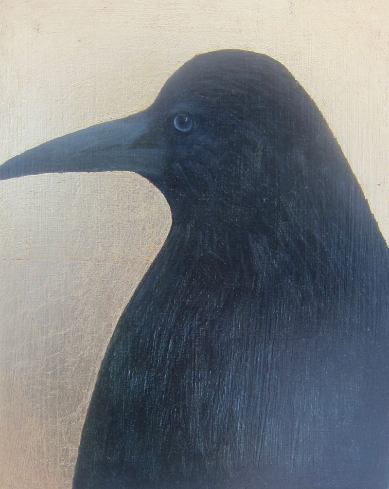 Jane MacNeill , Rook II , (Oil on Board, image courtesy the artist/An Talla Solais Gallery).