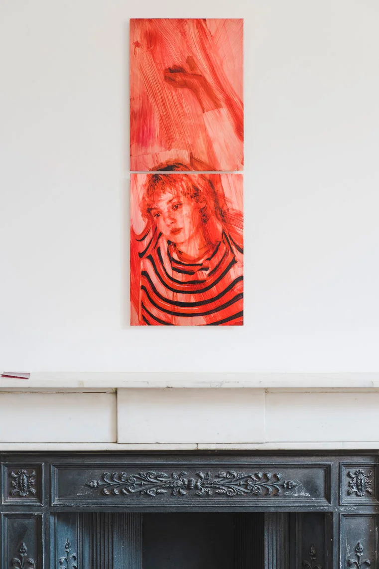 Casper White , And You Danced, Arusha Gallery, (Installation View showing I Conduct Myself Invisibly , 2019, Oil On Copper, 80 x 30 cm). (Photo: © John Sinclair, courtesy Arusha Gallery)