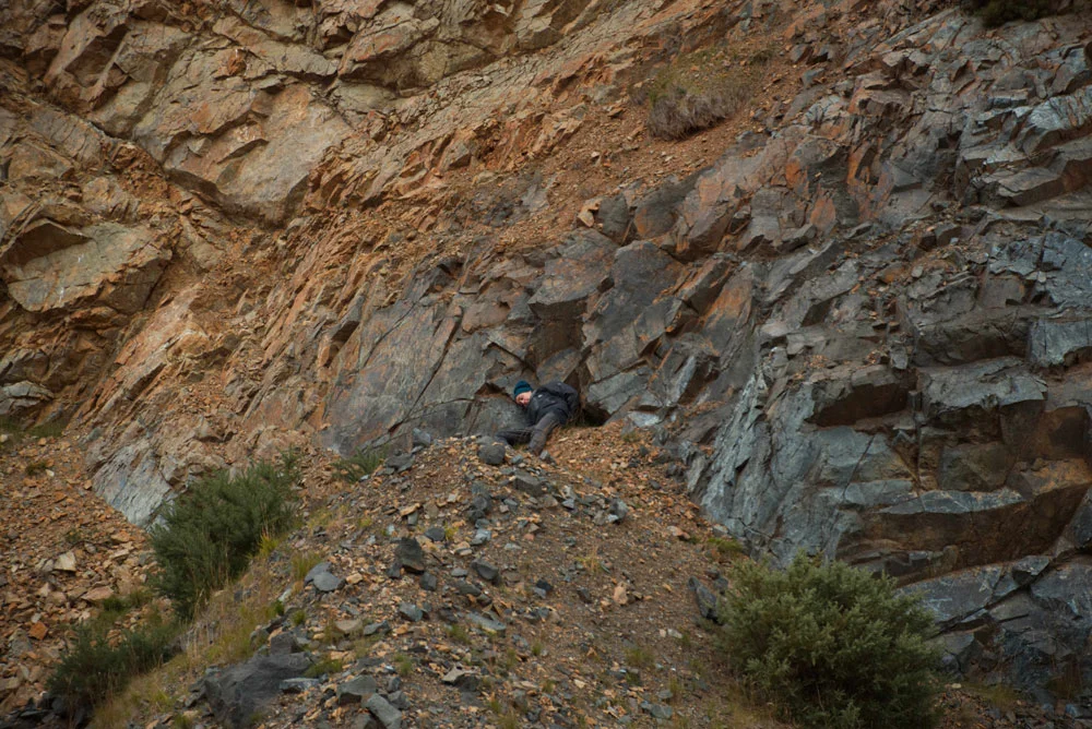 Simone Kenyon , Quarry 2, Into The Mountain rehearsals, 2018. Courtesy of the artist and Scottish Sculpture Workshop. Photo by Lucy Cash.