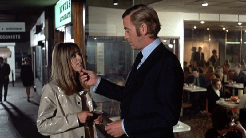 Get Carter (1971) written and directed by Mike Hodges (MGM-British Studios, distributed by MGM-EMI). Michael Caine (Jack) and Petra Markham (Doreen).