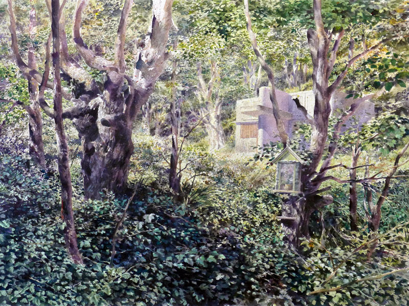 David Forster , When the transitional period has ended, (Beskid Mountains, Poland) . Acrylic on paper, 2019.