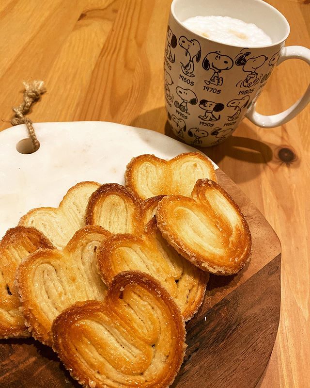 Fresh Homemade Palmiers with a fresh brewed latte, fall mornings don&rsquo;t get much better #AJRBLab - November 2019

#AJRB #Palmiers @williamssonoma recipe #homemadepuffpastry