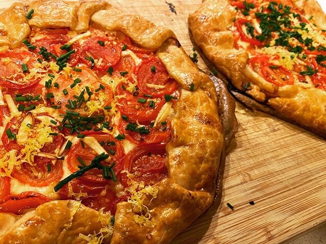 Tomato Galette with chives and lemon zest #AJRBLab - January 2020 
@bonappetitmag recipe - an absolute treat tonight!!