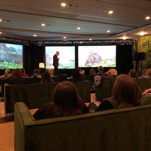 Three amazing days of professional event planning education at GoWest!  Listening to the inspiring David Merrell speak in the awe inspiring room The Oasis. Decor by @onewestevents AV  by @fmavcanada @gowestlive #gowest2020 @edmontonconventioncentre @