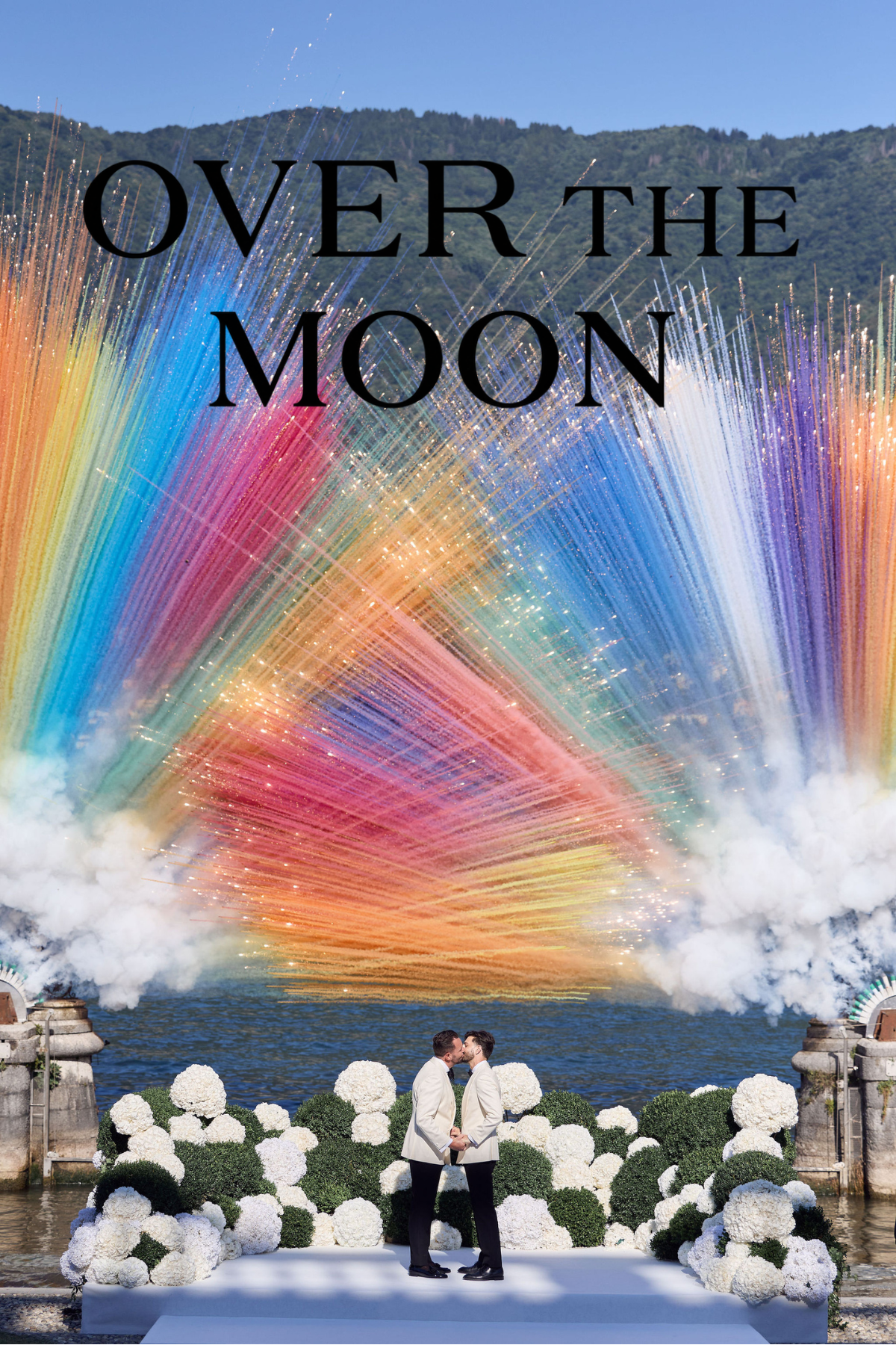 Over The Moon — lakeside wedding with rainbow fireworks