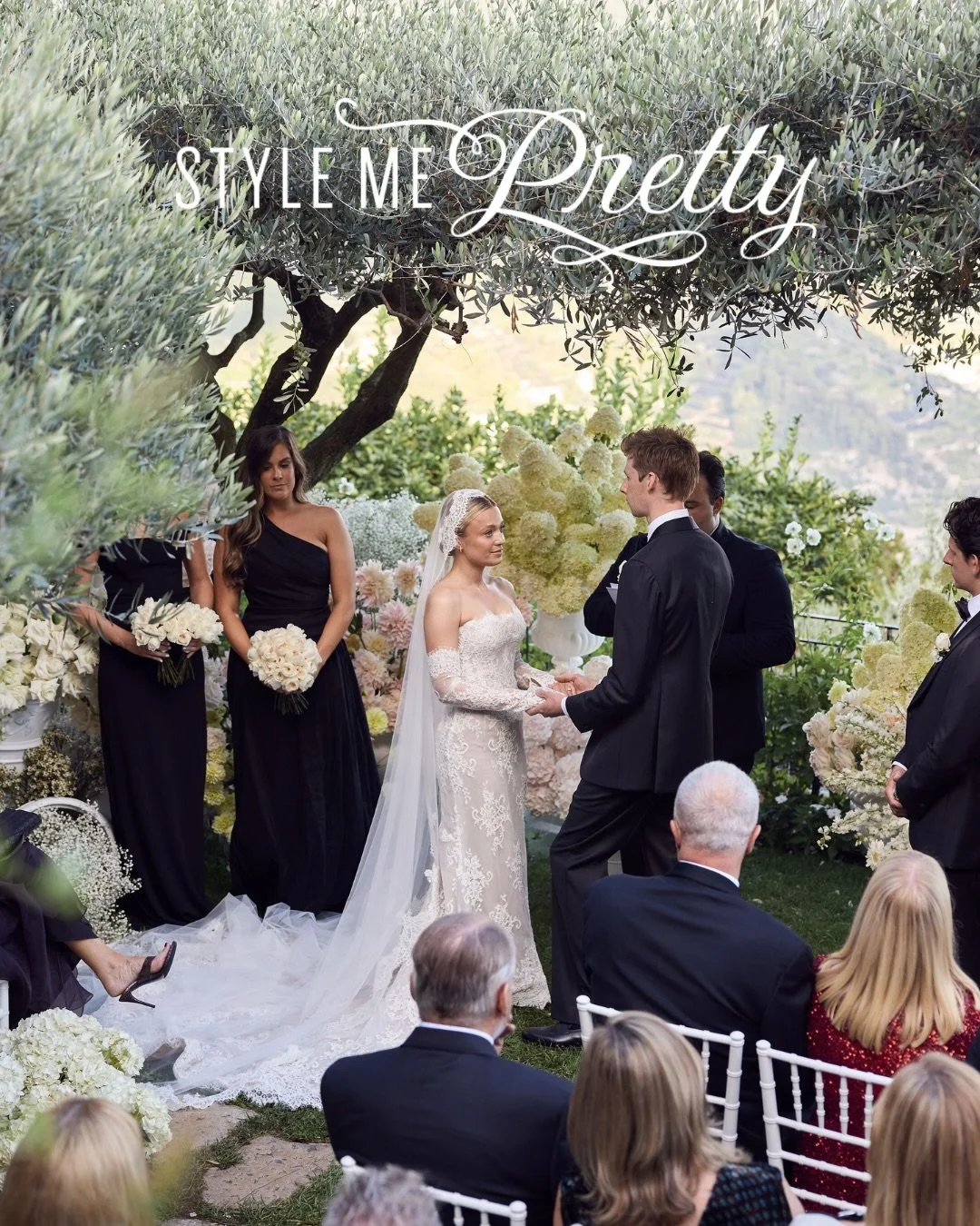A garden ceremony beneath the olive trees, dinner high above the Amalfi Coast and late-night moments by the pool shaped Lauren and Harry&rsquo;s celebration at Belmond Caruso, now featured in Style Me Pretty. 

The day was designed to move with the s
