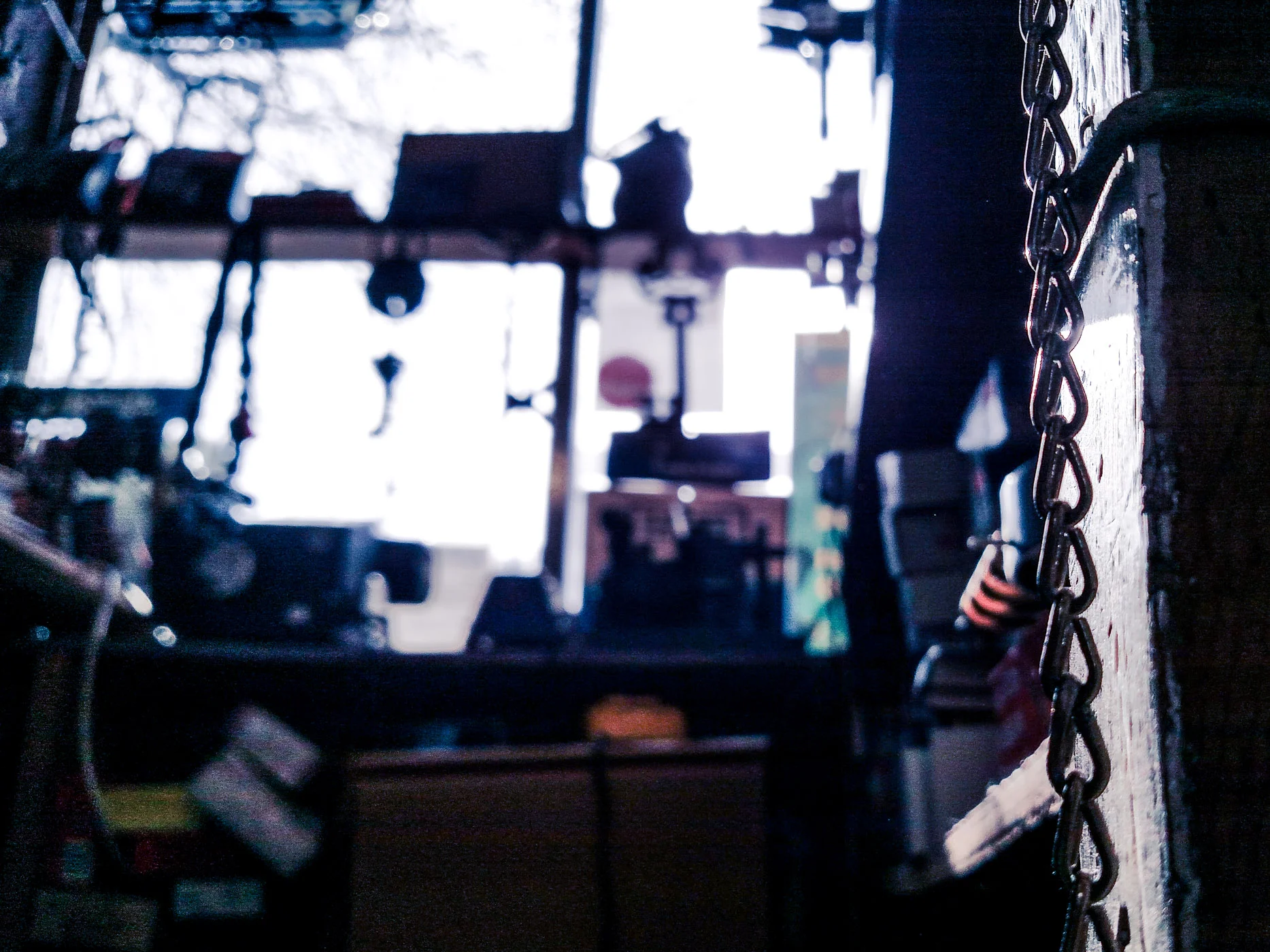 Window & Chain / / Taken during a cold day at work, in 2016