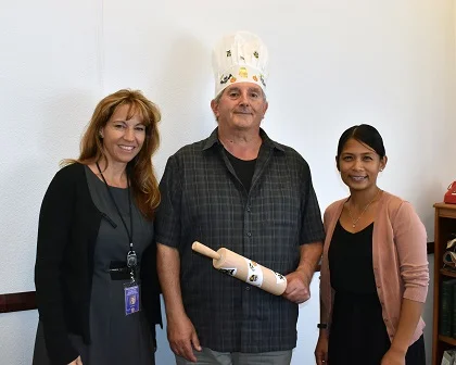 L to R: DCAO/Auditor and Controller/Bake-Off Judge Tracy Sandoval, Pete Jacovino and CECO President Mavette Sadile.