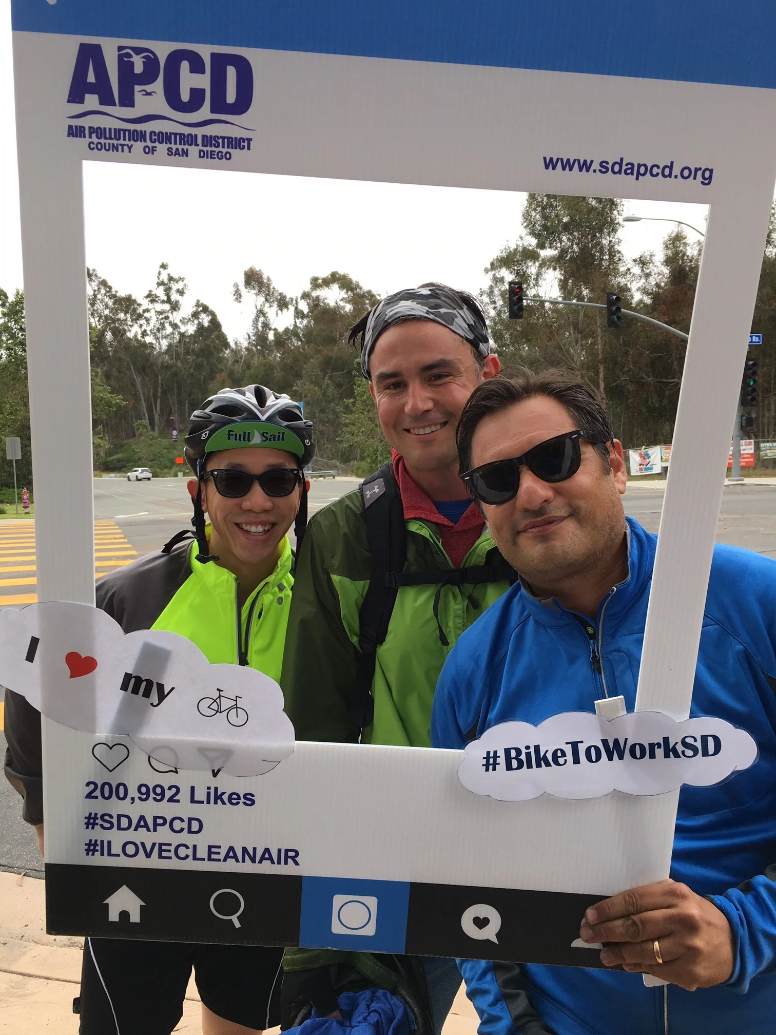 The Air Pollution Control District hosted a pit stop outside its office in Scripps Ranch.