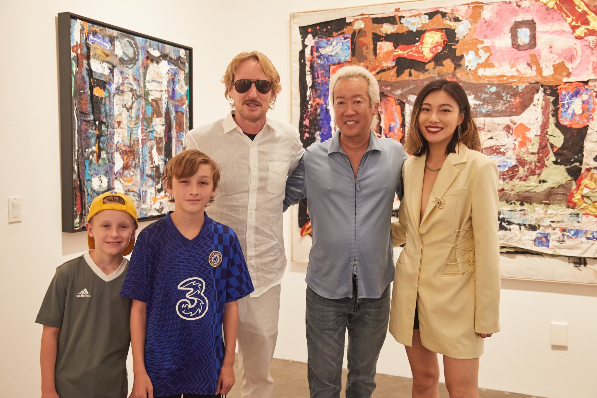 Actor Owen Wilson, Speedy Gallery Owner Atsushi Fukuda, and Curator and Gallerist Yiwei Lu