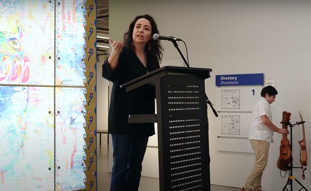 María Esther Fernández Artist Director of The Cheech welcomes everyone.jpg