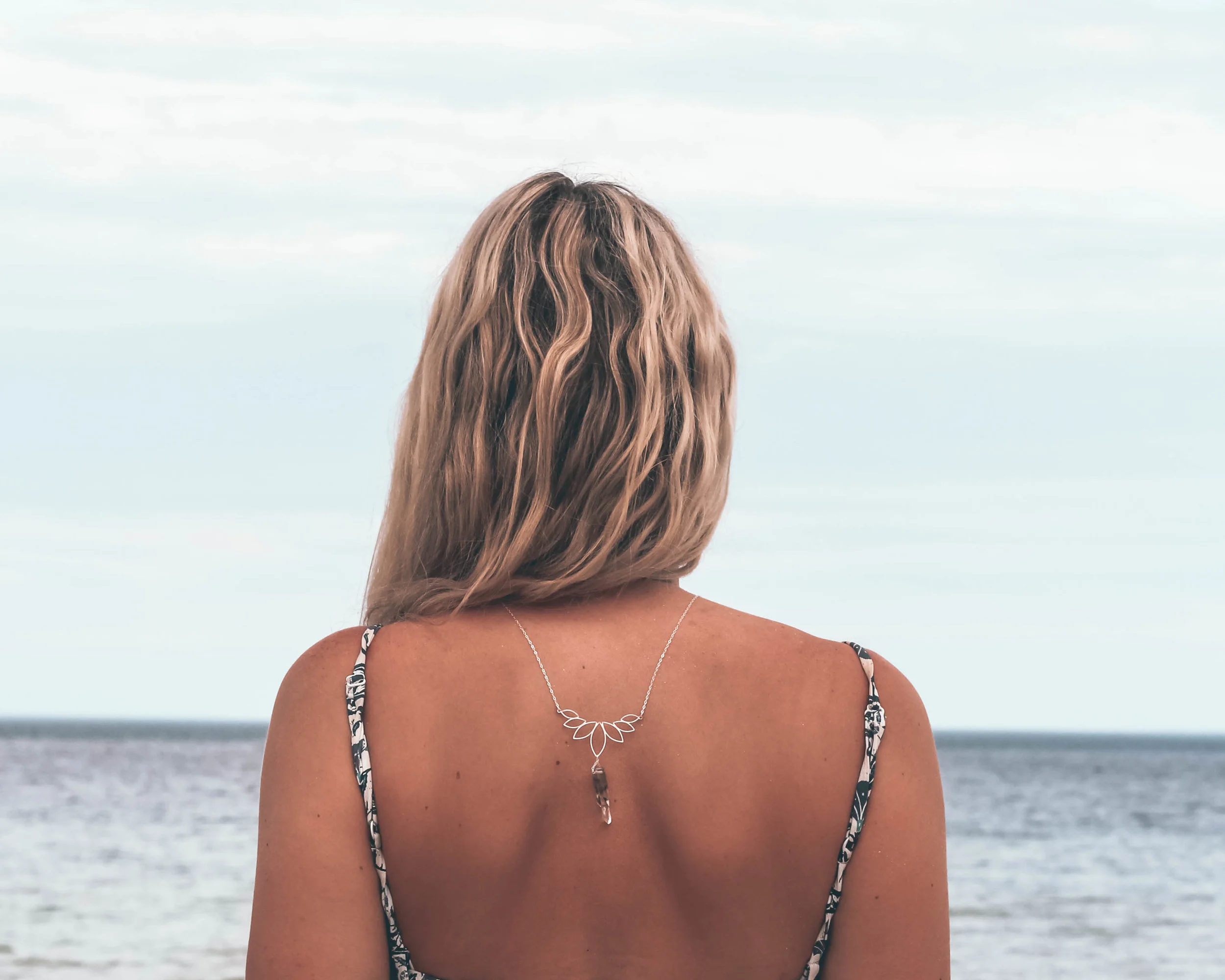 Eco resin feather necklace