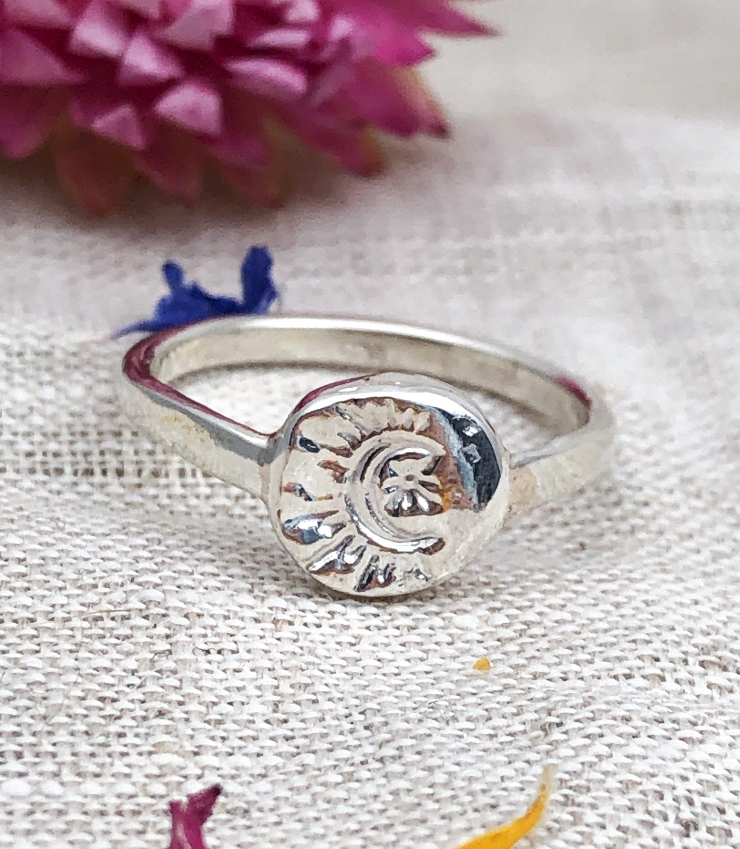 Moon and Star pinky ring