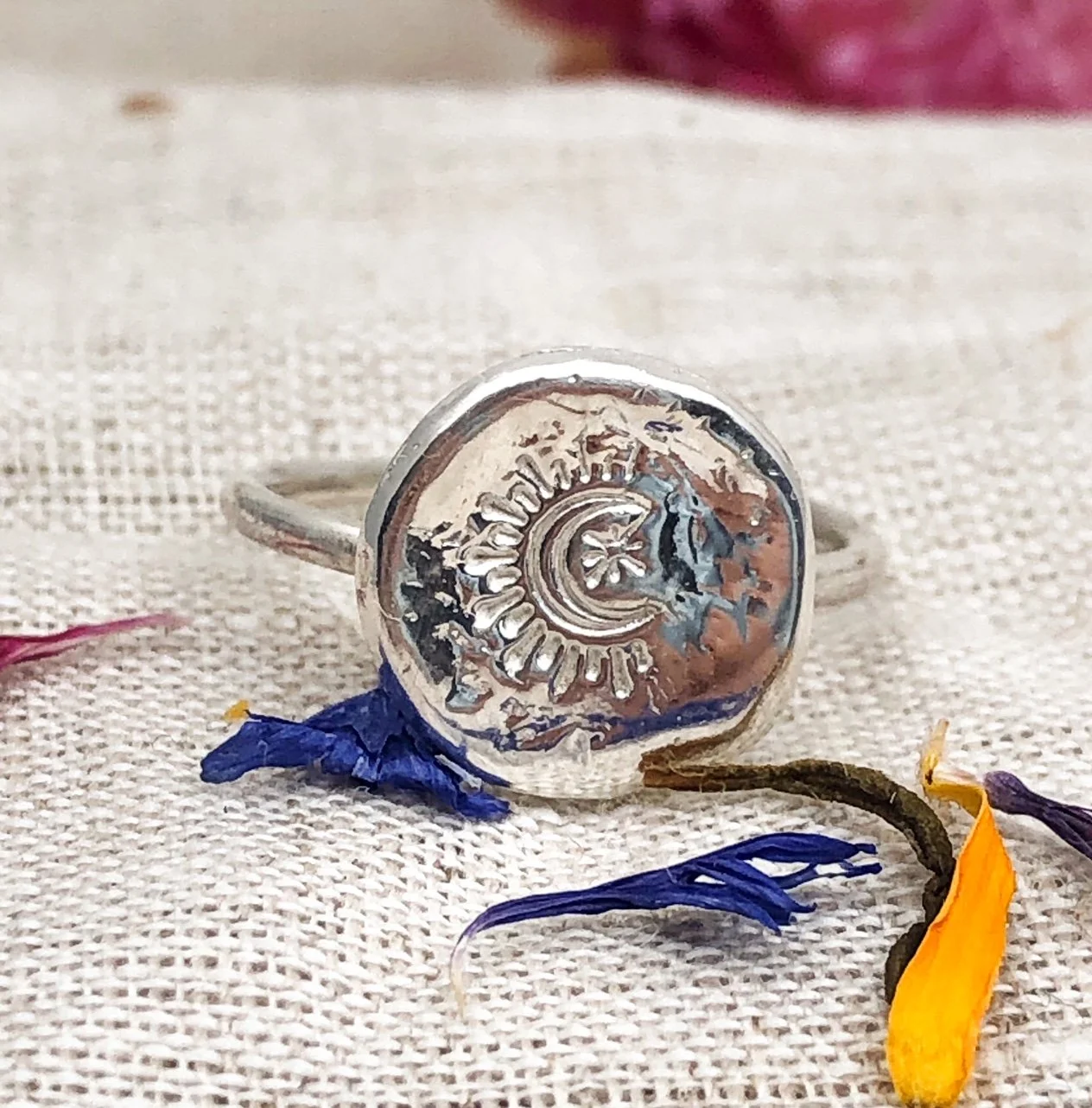 Large Moon and Star ring