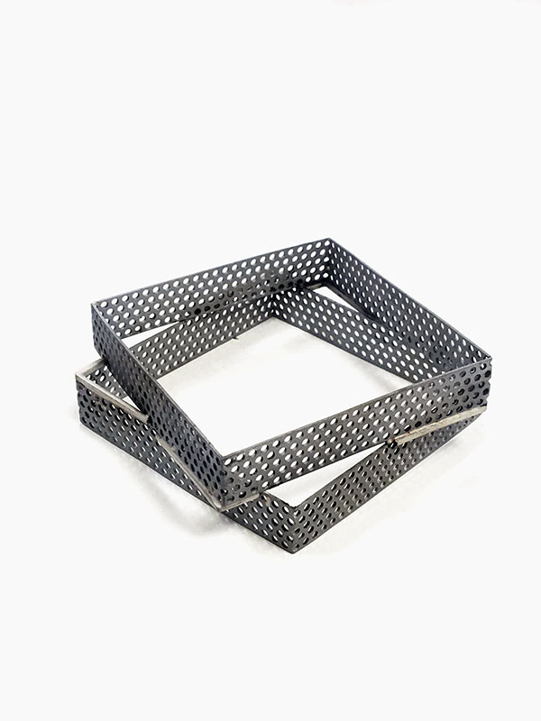 resized square bangle before powder coated with black and after sandblasted