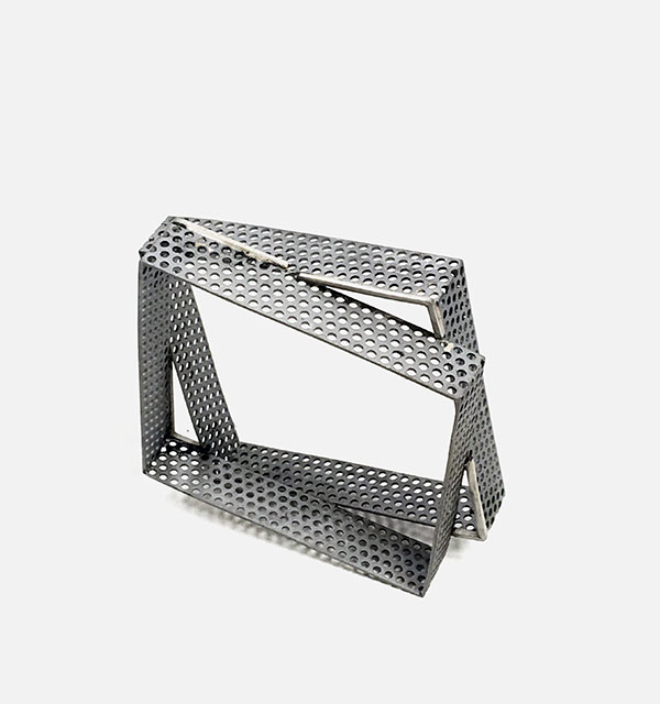 Resized square bangle before black powder coated and after formed and sandblasted