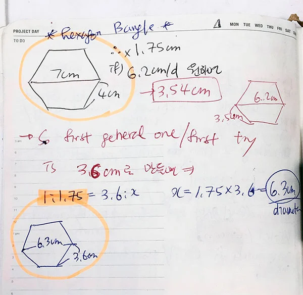 Hexagon bangle formula note