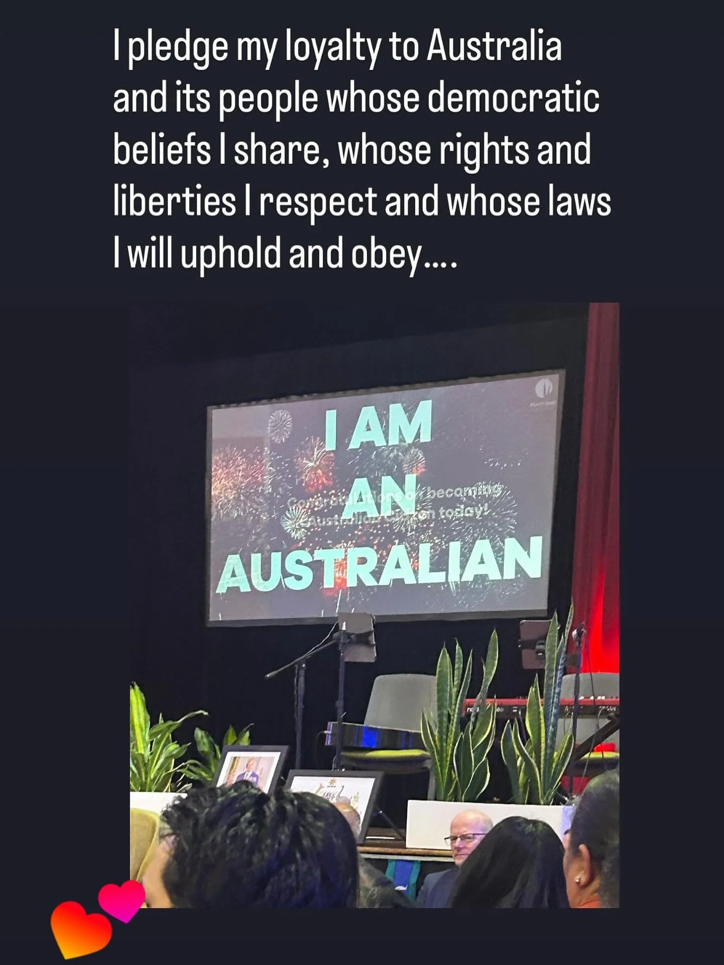 It was such a lovely night at the citizenship ceremony in Coburg Town Hall. It turned out to be surprisingly entertaining, with speeches and two musicians performing a mini concert. I had waited a long time for the right time and place to become an A