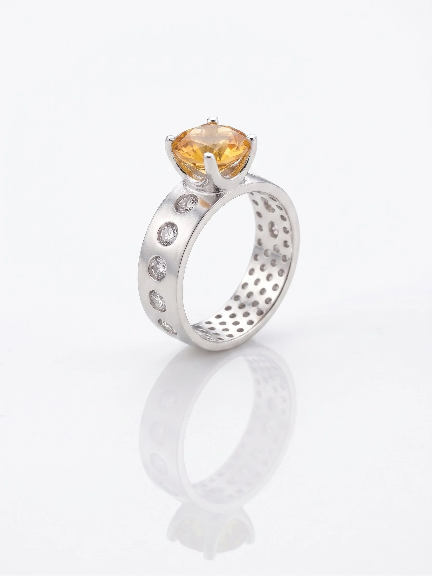 Citrine silver ring