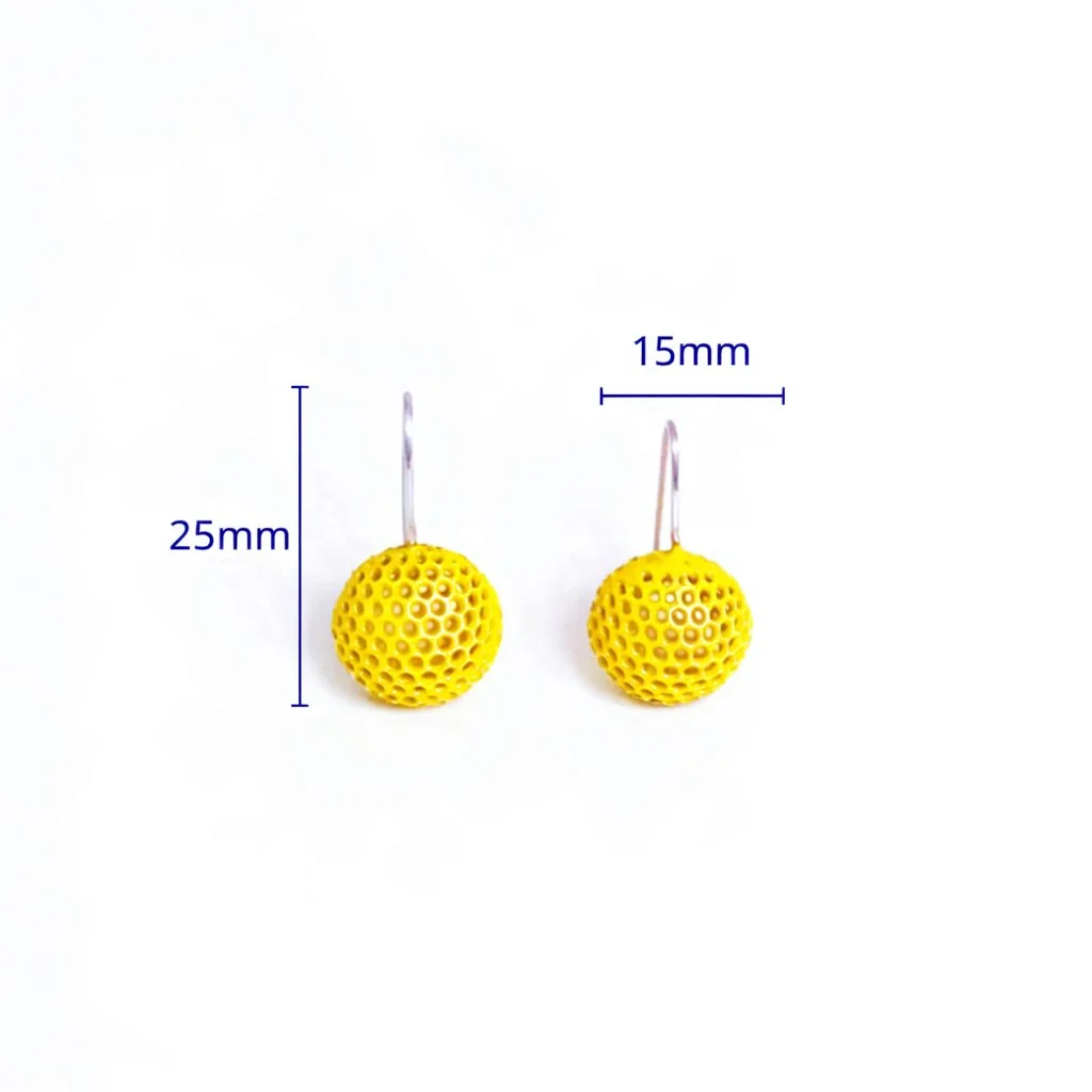 Yellow ball earrings