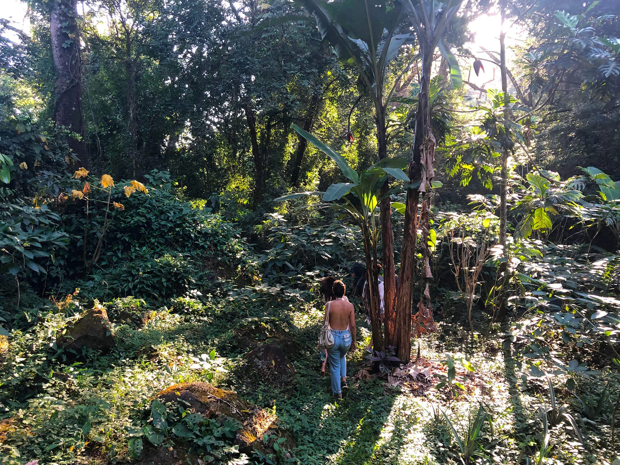 hiking to the river at Brad & Maria’s in Tacotal