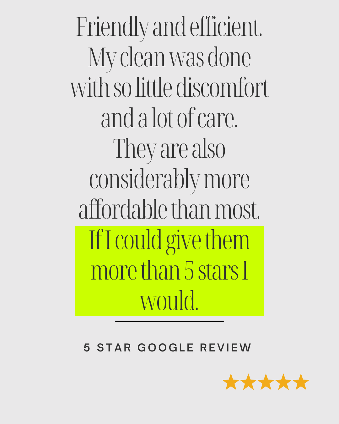 Imagine detailing 5 Star Patient Review for Dental Hygiene in London