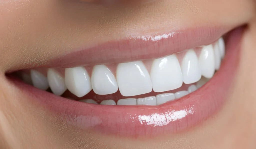 Image showing a bright white smile after a dental hygiene appointment
