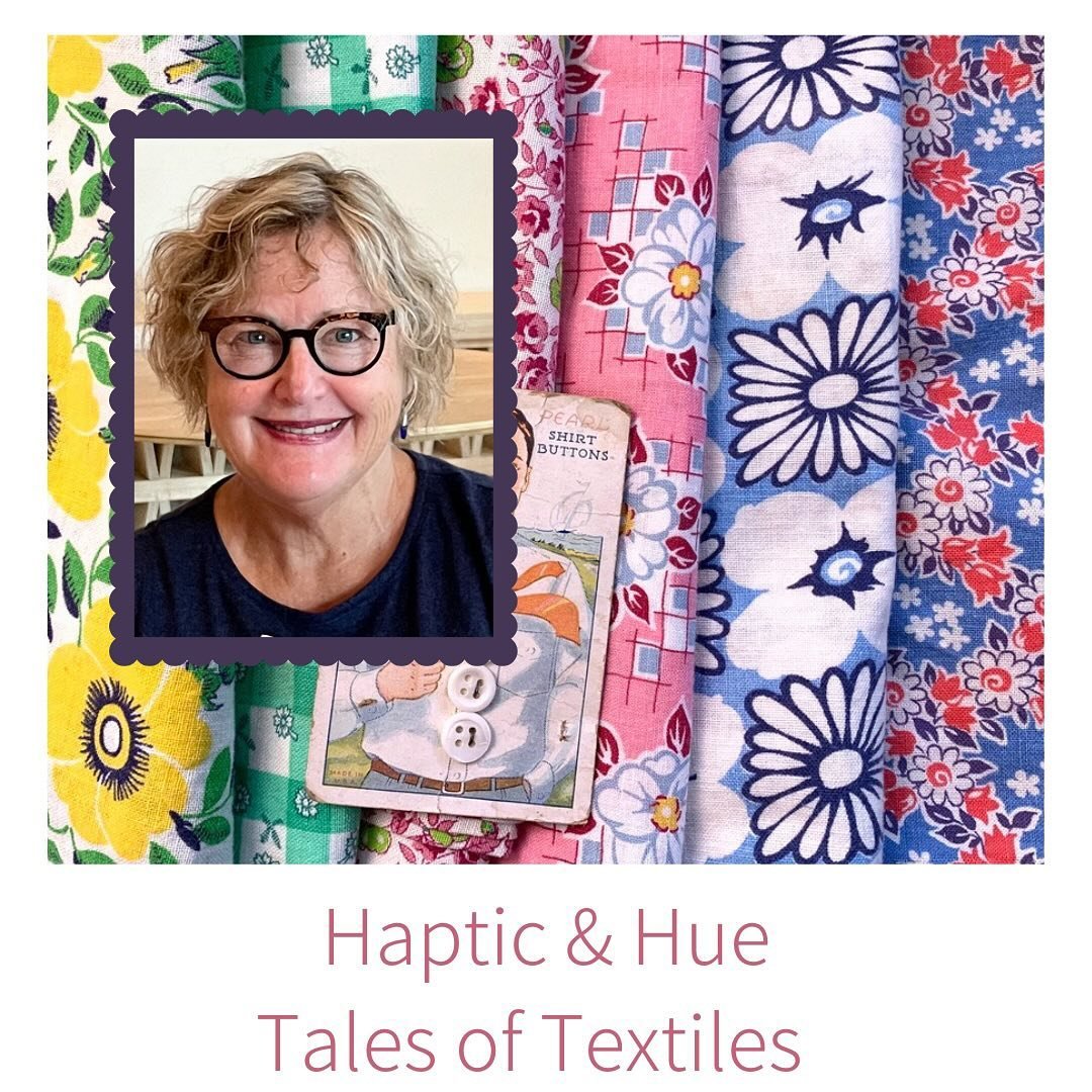 This Thursday (June 6) I'll be a guest on the @hapticandhue podcast. If you've never listened to Haptic and Hue, it's time to start. Jo's deep dives into textiles are fascinating and on this episode she talks with several folks whose research and exp