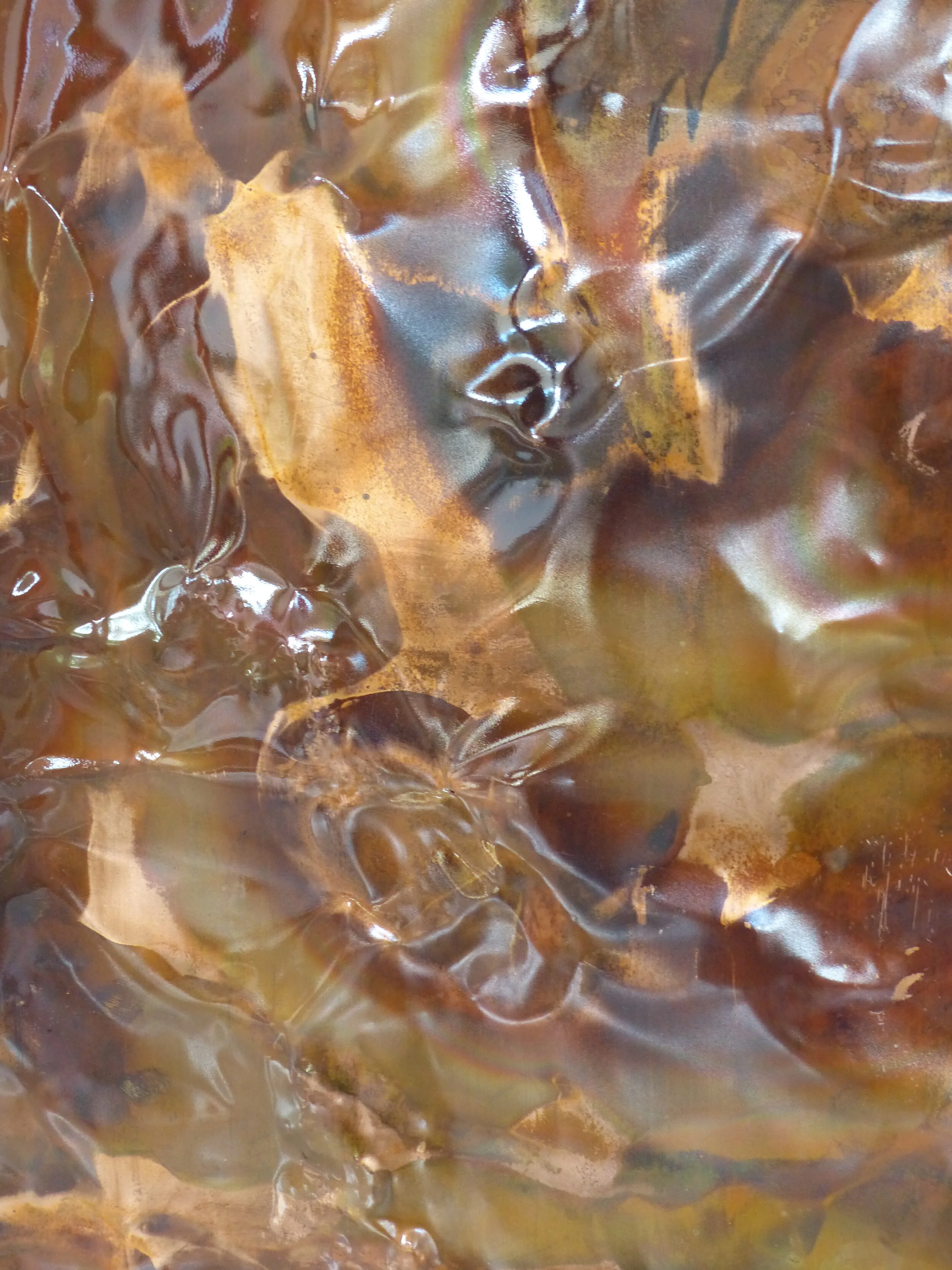 Foresta nera, particolare, 2020, rame su legno, cm 110x75