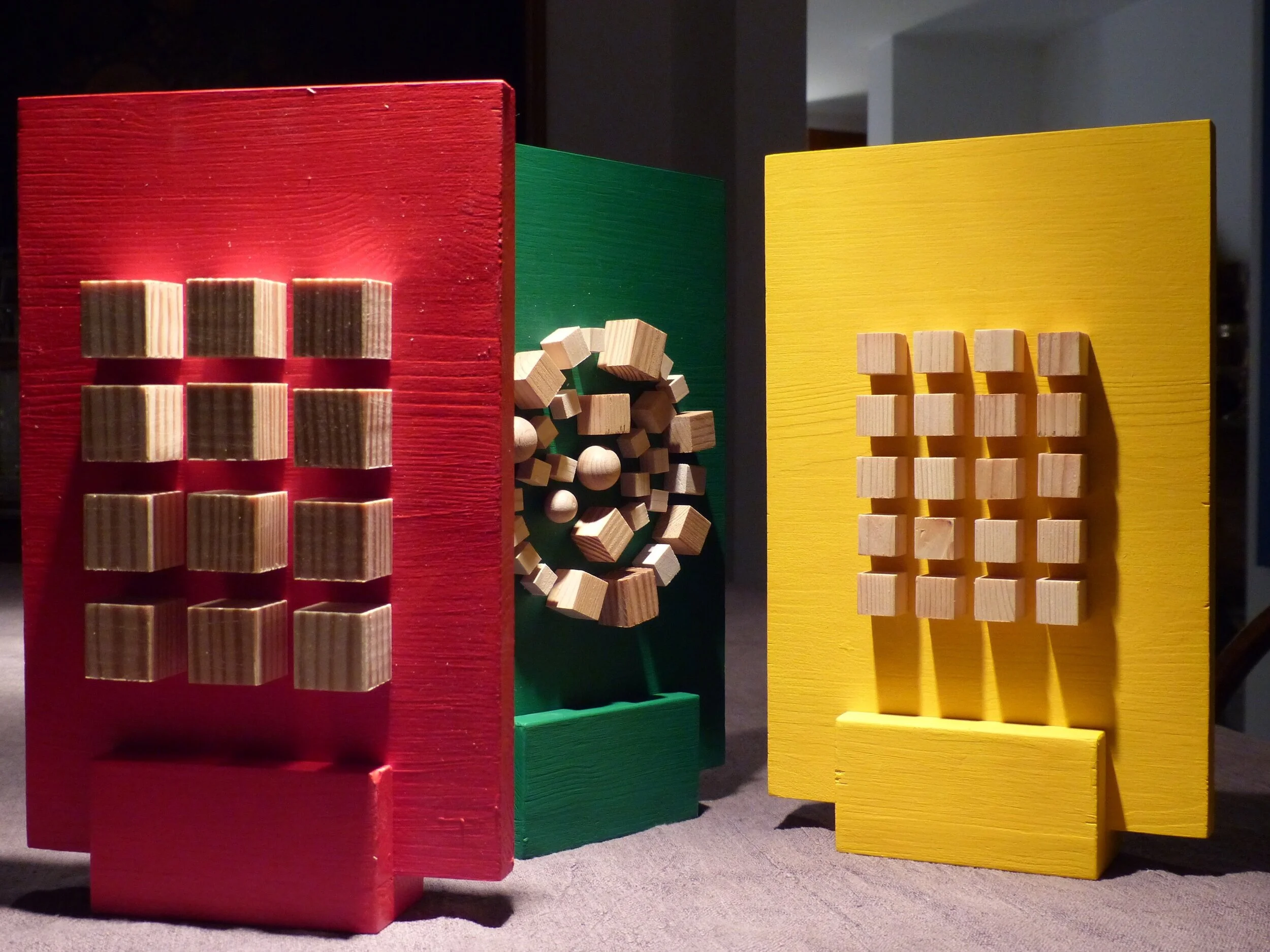 Gioco metafora della vita, 2020, legno su legno, tavolette cm 30x20 