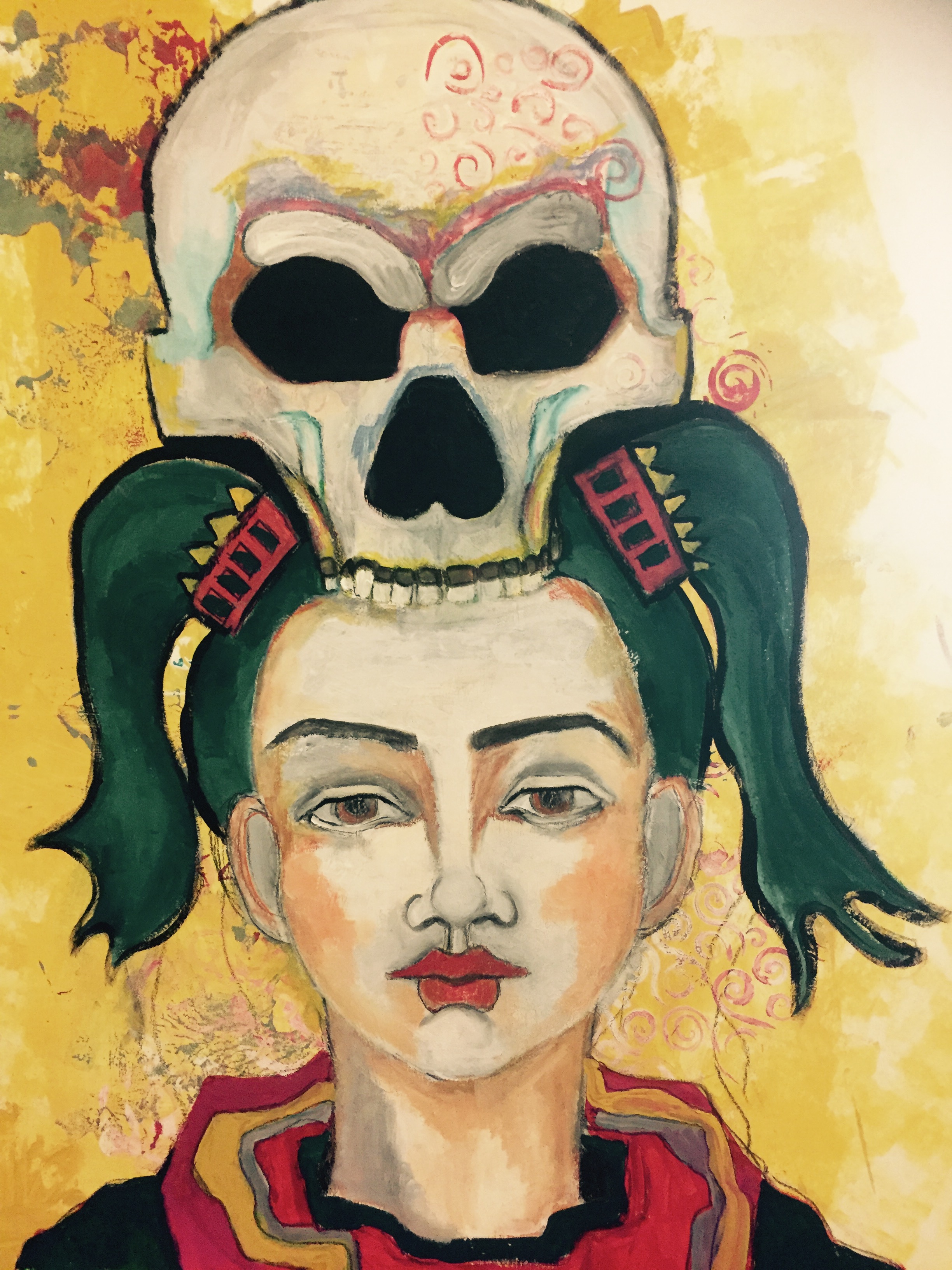 Painting on a thick poster board in private collection