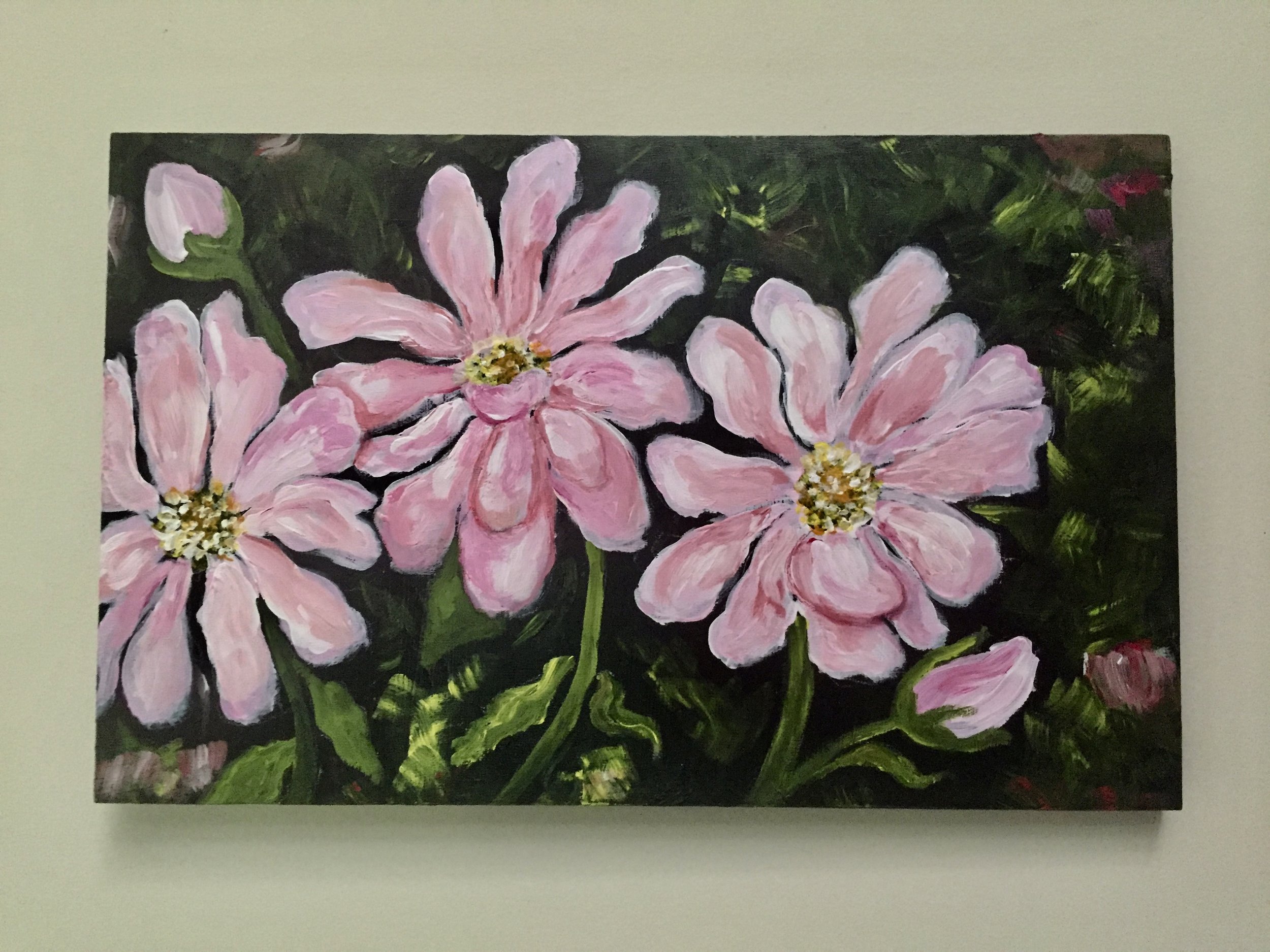 Pink Flower Decorative Tray