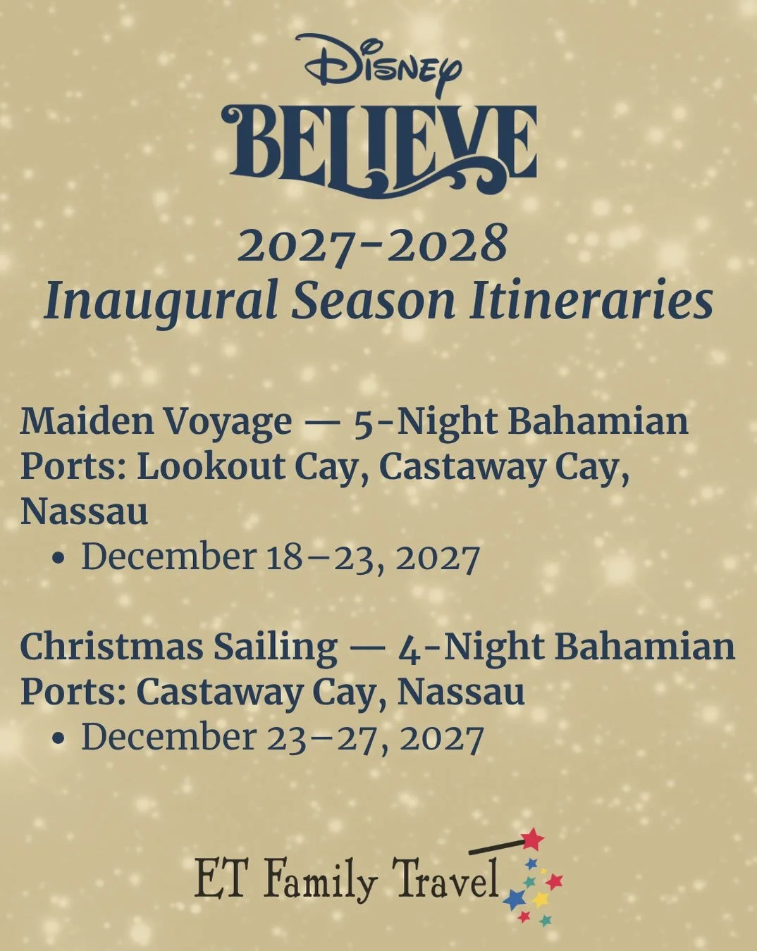 ✨Disney Believe is setting sail! 💙 Check out the sailing dates and start planning your next magical adventure!

Ready to make it happen? Contact your ET Family Travel agent to get your Disney cruise booked! 🏰🚢💫

Which sailing are you dreaming abo