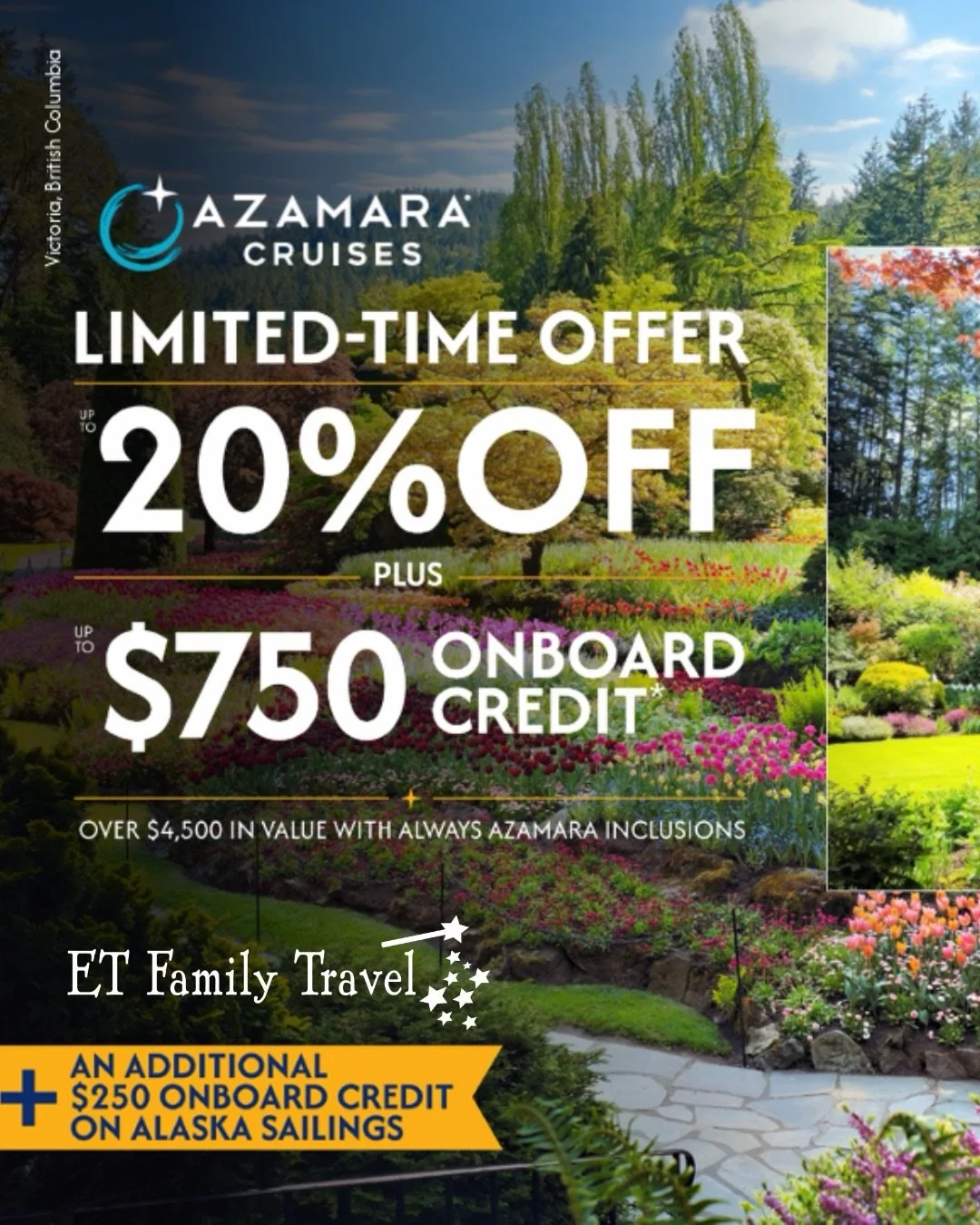 🚨 FLASH SALE ALERT: Save up to 20% with Azamara Cruises! 🚢

More time in port. More unforgettable experiences. More reasons to explore the world with Azamara Cruises!

For a limited time, enjoy:
✨ Up to 20% OFF cruise fares
✨ Up to $750 in onboard 