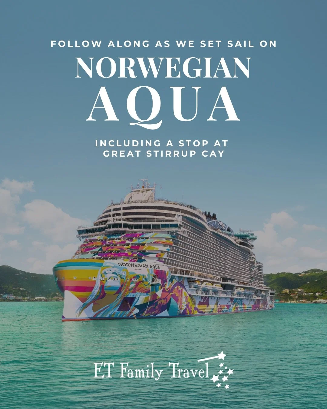 Norwegian Aqua, here we come! 🚢🌴

Tomorrow, over 30 ET Family Travel advisors are setting sail aboard the stunning Norwegian Aqua for a 2-night Bahamas getaway from Miami, including a stop at Norwegian Cruise Line&rsquo;s newly enhanced private isl