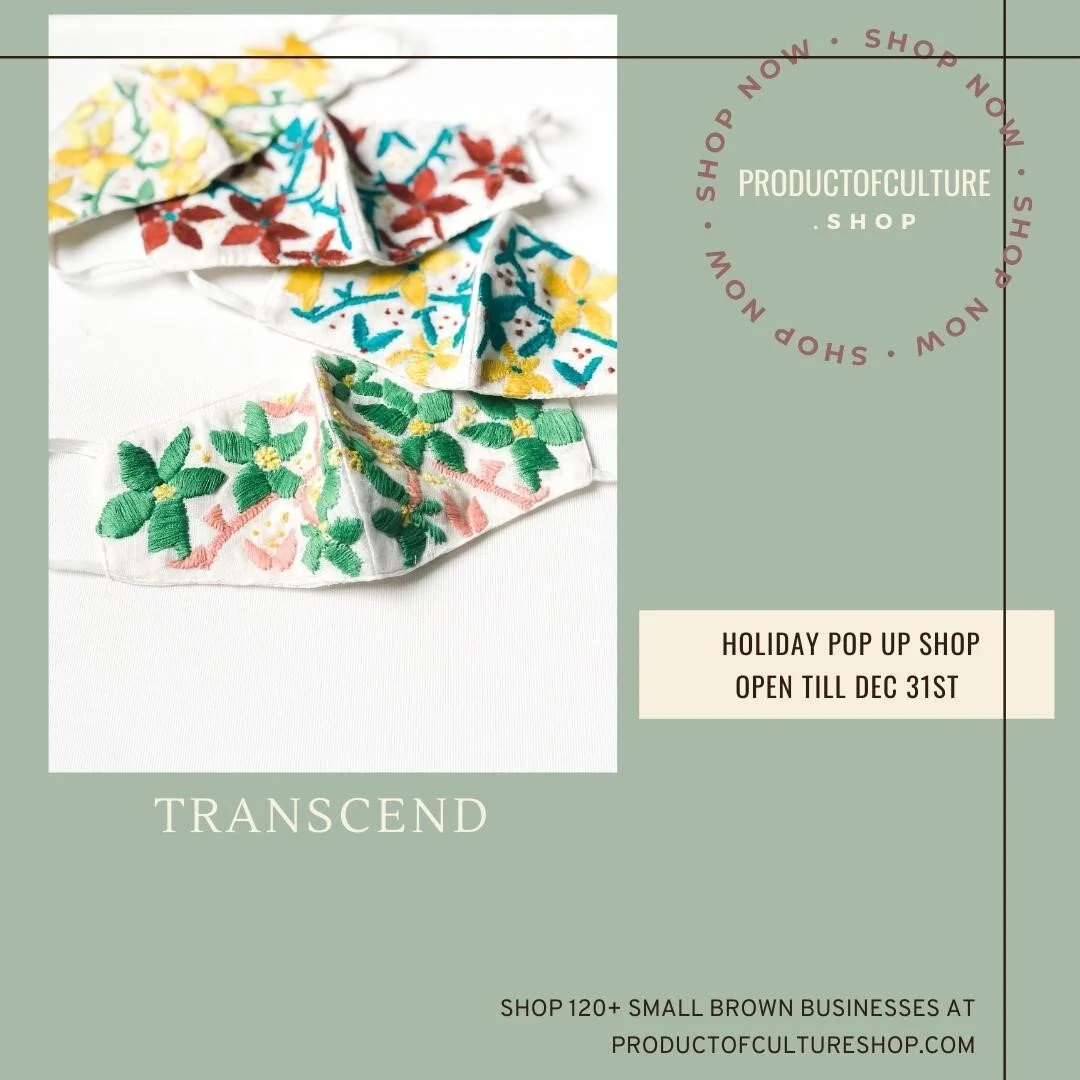 Shop @wearetranscend &amp; more at productofcultureshop.com
.
🌍 Slow, sustainable, and thoughtful fashion 🌿 Fashion that transcends through time ✨ Community for artisanal embroidery &amp; prints
.
.
.
#productofculture #supportbrownbusinesses #supp