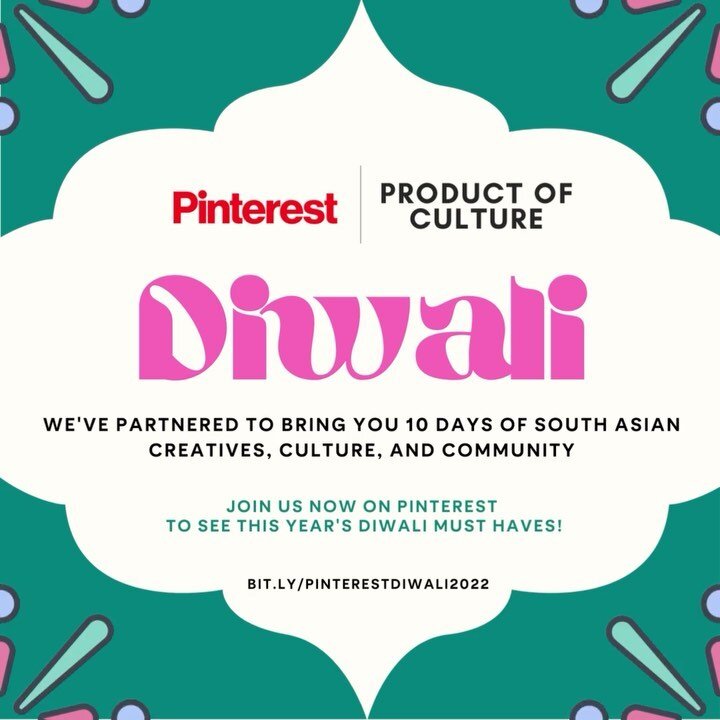 📣📣Calling all South Asian Creators + Brands + Small Businesses! 📣📣

@_ProductofCulture_ and @Pinterest are proud to announce our partnership to bring you ten days of South Asian creatives, culture, and community this Diwali season!

Get inspired!