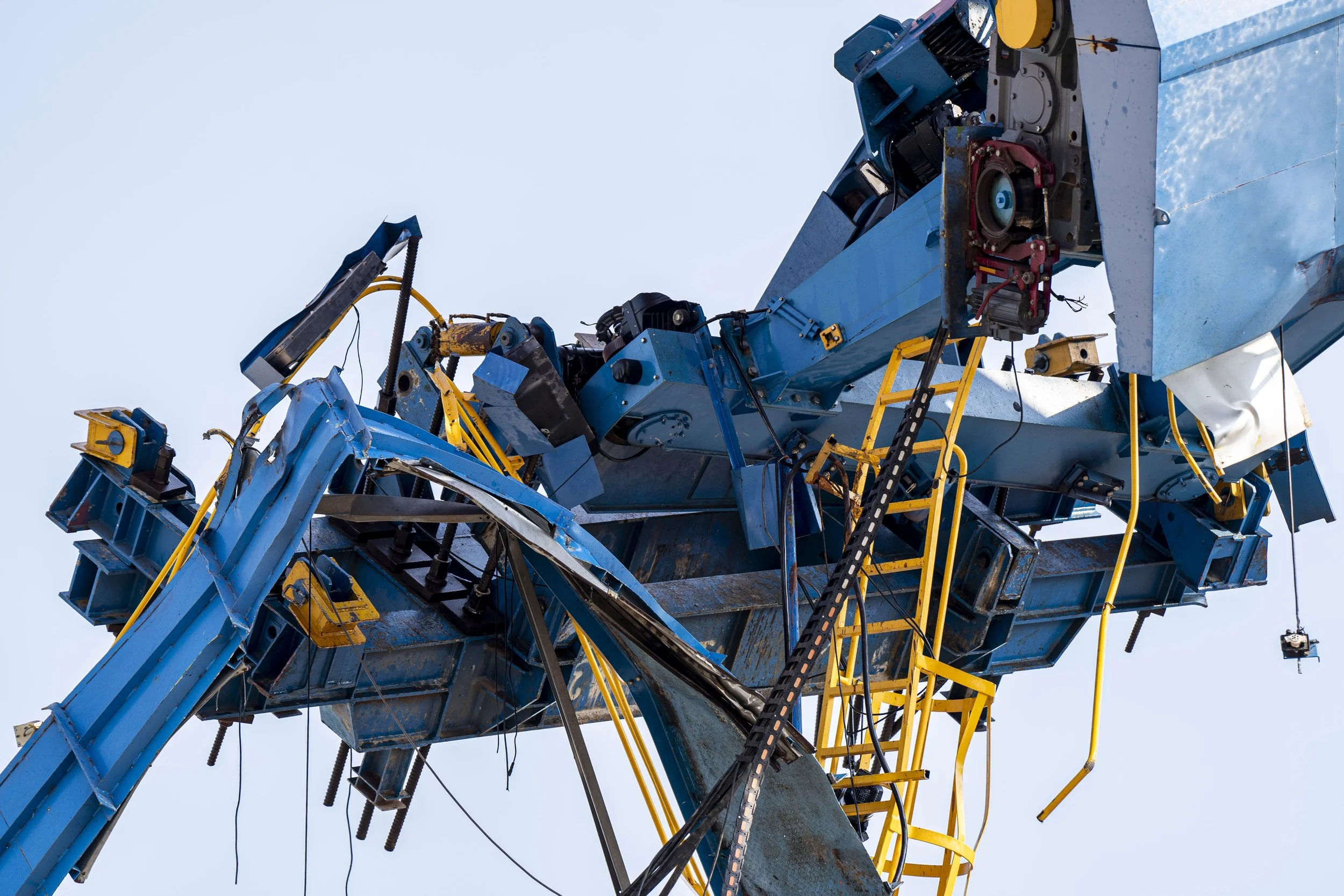  January 15, 2026: The remains of a collapsed construction crane the morning after  it suffered a catastrophic failure and crushed a passenger train traveling underneath it, claiming 32 lives - for Anadolu Agency 