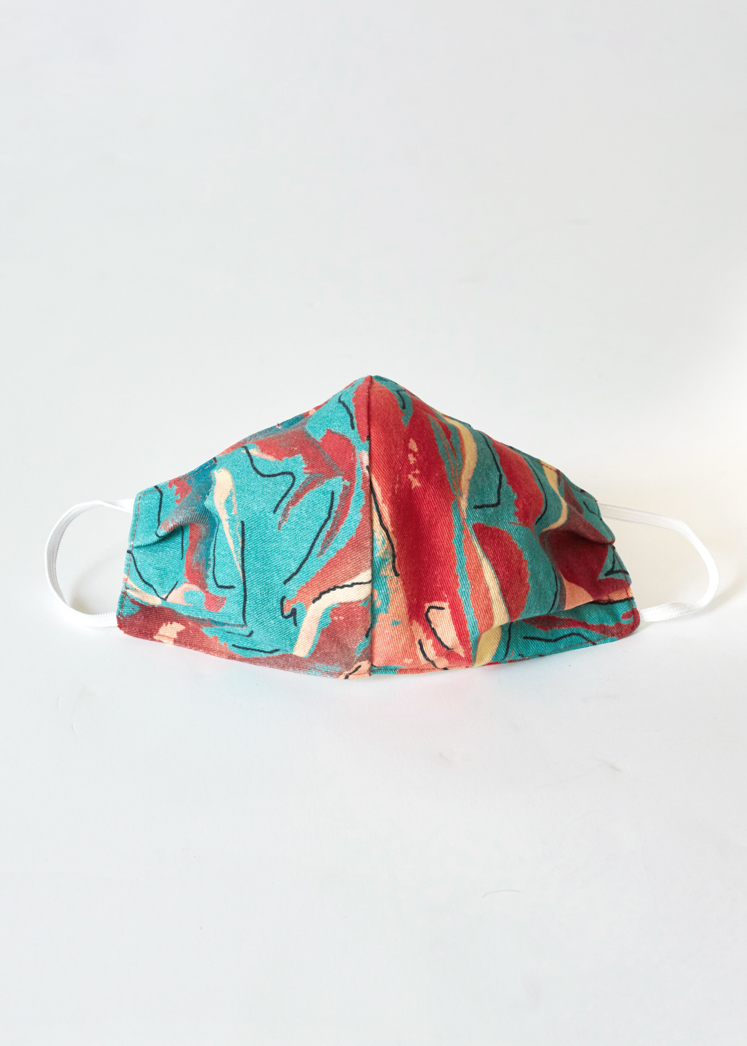 Organic Cotton Face Mask - French Roses in Teal Crimson_003 copy.jpg