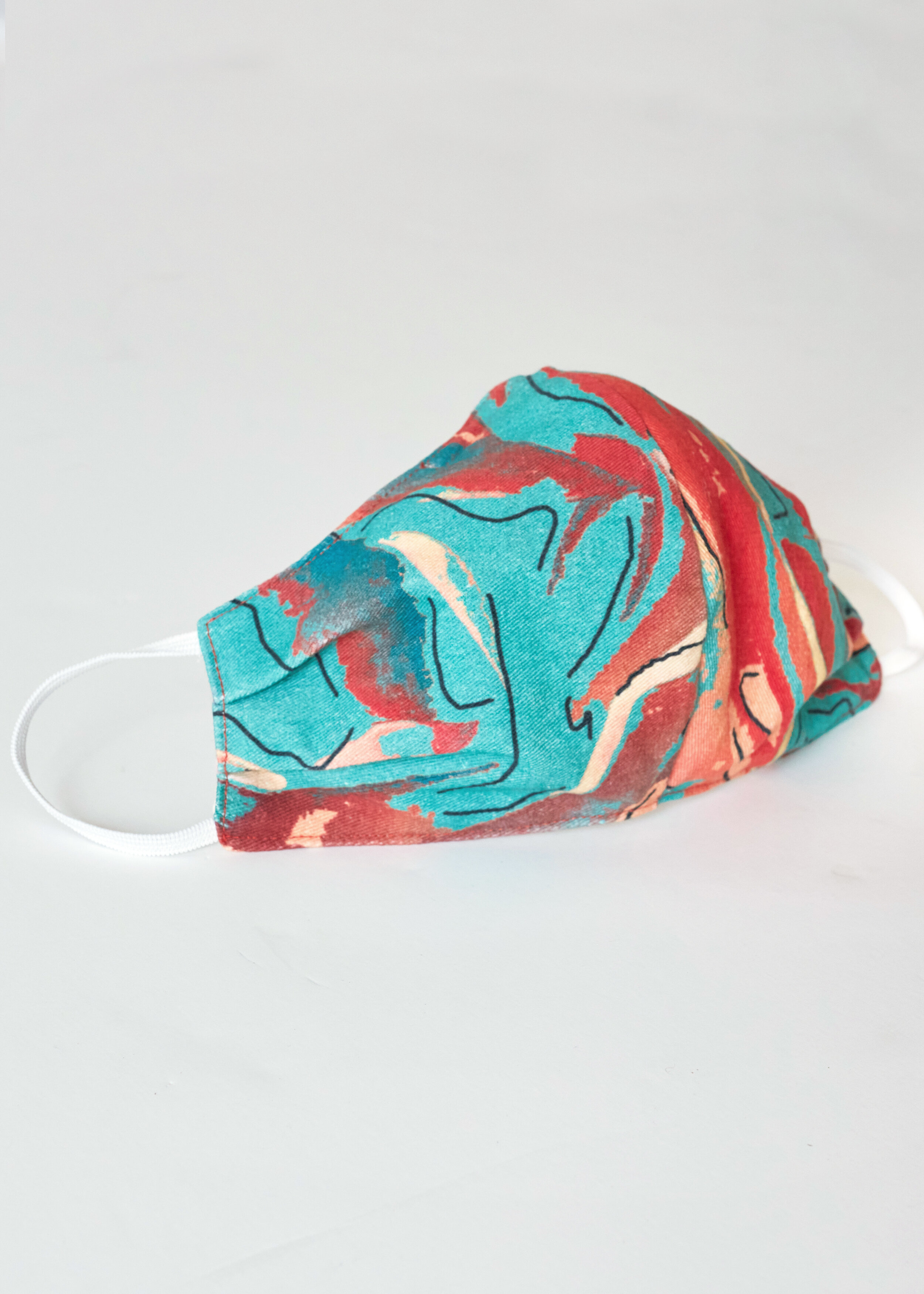 Organic Cotton Face Mask - French Roses in Teal Crimson_004.jpg