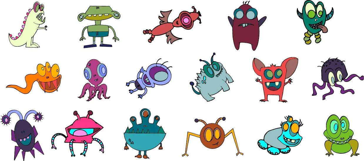 Lineup of Monster Illustrations.jpg