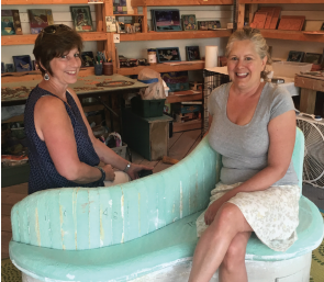 The base of the bench built with Lashelle McKay and Parran Collery