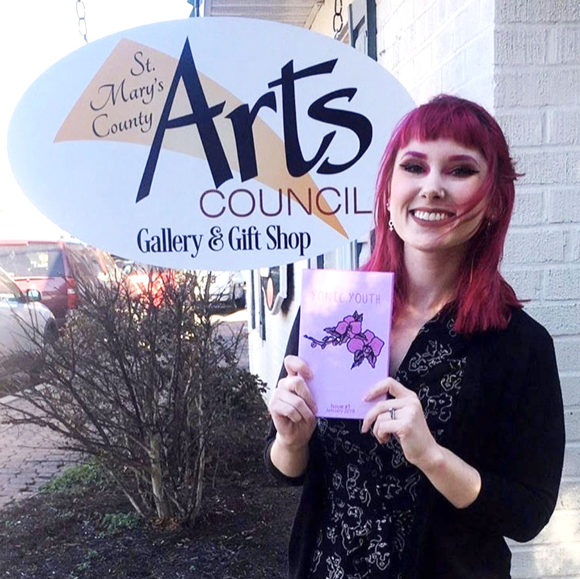 Naomi Hurley with her zine “Yonic Youth”