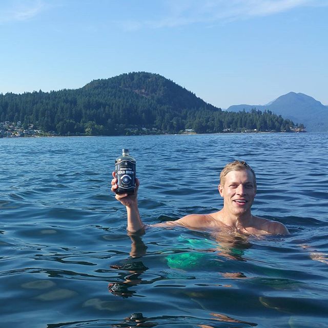 Treading water with Jamaica Blue Cold Brew on the high seas. When we said add water we meant filtered!