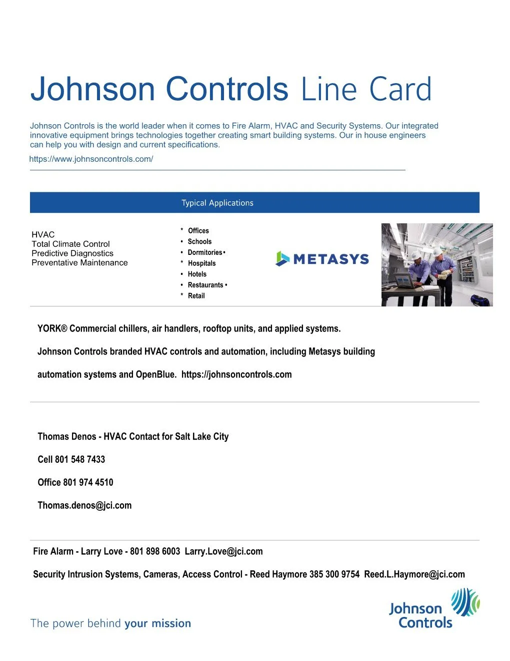 HVAC Johnson Controls 